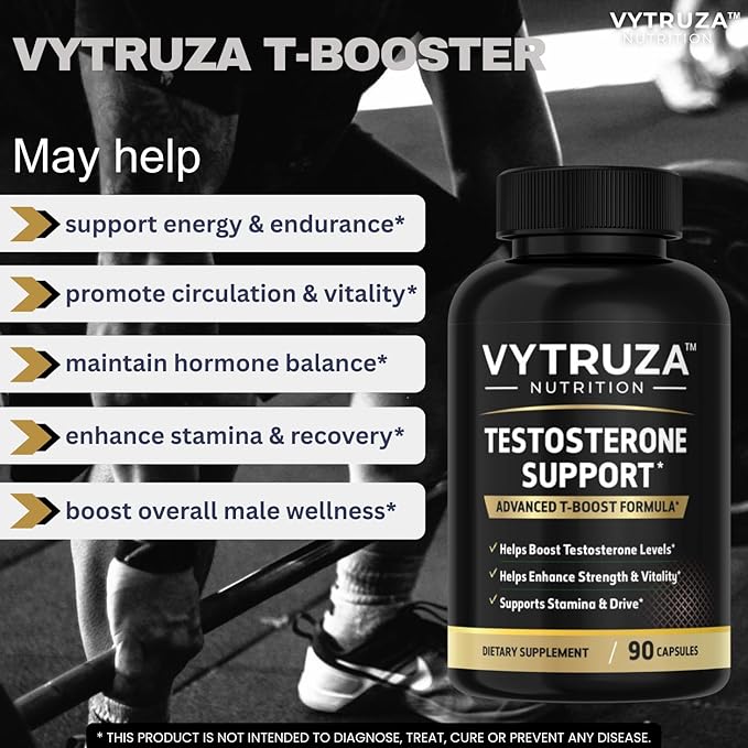 Nutrition Advanced T-Boost Formula Test Support Capsules Premium Ingredients Energy Strength Support Supplement for Men 90 Capsules