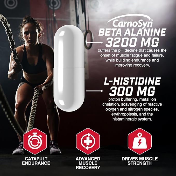 ProLab Nutrition Beta Alanine Extreme with Carnosyn 3200mg High Potency Boosts Workout Endurance &amp Delays Fatigue (240 Caps)
