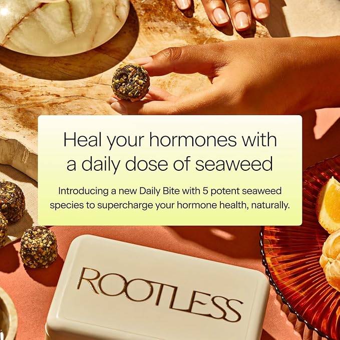 Rootless Seaweed Daily Bites – Double Strawberry – 1 Month Supply for Hormone &amp Thyroid Health | 100% Daily Iodine Whole Food Ingredients No Added Sugar (4 Pack)