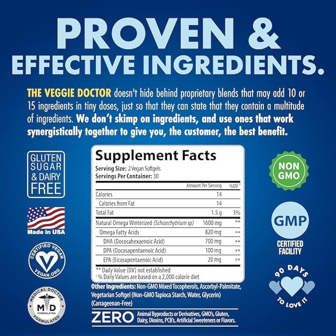 Vegan Prenatal Vitamins with DHA (120 Count 2 Month Supply) Omega-3 - Qwell Better Than Fish Oil Brain Function - 820 Mg Algae DHA &amp EPA Vegan Prenatal Vitamins with Vitamin E Carrageenan-Free
