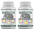 Thyroid Support - Thyroid Support for Women &amp Men | Selenium Iodine L Tyrosine Ashwagandha Bladderwrack Turmeric Kelp Schisandra Zinc - 60 Capsules (2 Bottles)