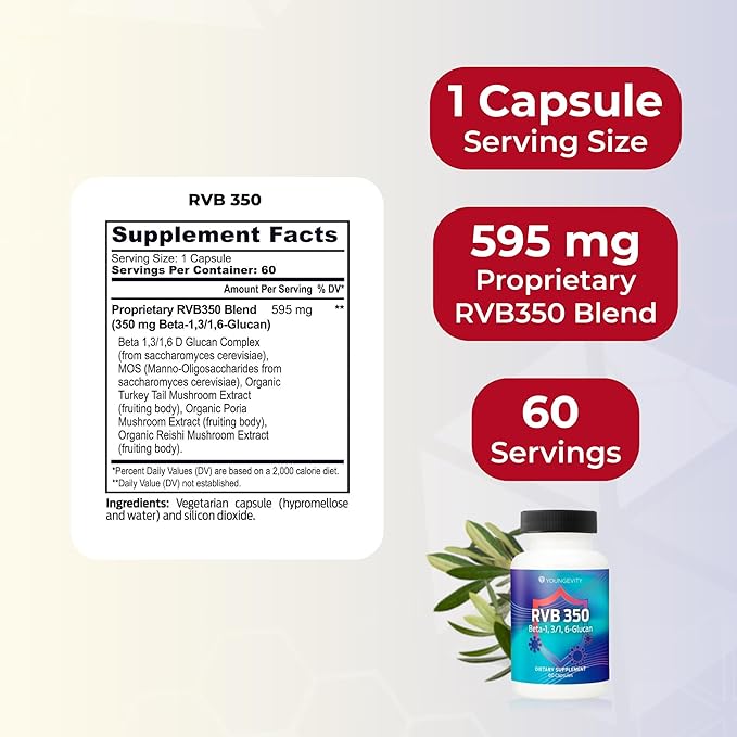 Youngevity RVB 350 (Beta 1 3/1 6-Glucan) 60 Capsules