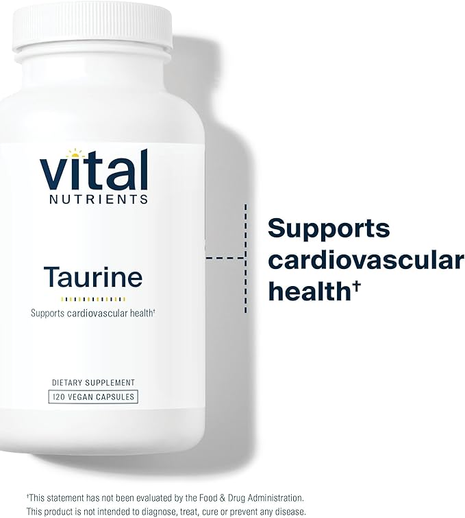 Vital Nutrients Taurine 1000mg - Vegan Amino Acid Detox Supplement - Taurine Supplement to Support Heart Nerve and Liver Health* - Gluten Dairy Soy Free - Non-GMO - 120 Capsules
