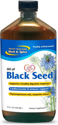 NORTH AMERICAN HERB &amp SPICE Oil of Black Seed - 12 fl oz - Digestive &amp Arterial Support - Non-GMO - 72 Servings