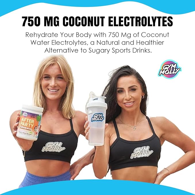Gym Molly After Party Vegan BCAA Powder Electrolyte Powder BCAA Amino Acids After Post Workout Recovery Drink Zero Carbs Zero Sugar 35 Calories Caffeine-Free (Strawberry Kiwi)