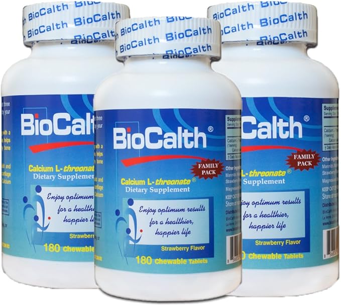 BioCalth® Chewable L-threonate Calcium Tablets Strawberry Flavor Patented Calcium Supplement