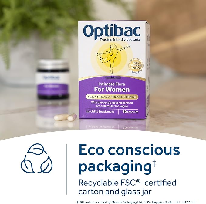 OptiBac for Women | Daily Oral 2.3 Billion Friendly Bacteria Natural Female Supplement for The Intimate Area | Lactobacillus Rhamnosus &amp Lactobacillus Reuteri | One-Two Week Supply | 14 Capsules