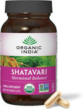 ORGANIC INDIA Shatavari Capsules - Herbal Supplement Supports Hormonal Balance Immune System Support Vegan Gluten-Free USDA Organic Supports Reproductive Health - 180 Capsules