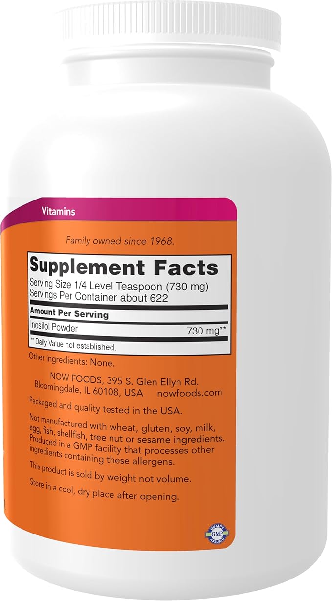 NOW Foods Supplements Inositol Powder Neurotransmitter Signaling* Cellular Health* 1-Pound