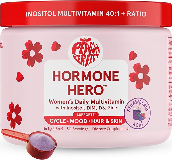 Peach Perfect Inositol Powder Multivitamin Strawberry Acai Flavor – 3 – Supports Women’s Health 30 SVG