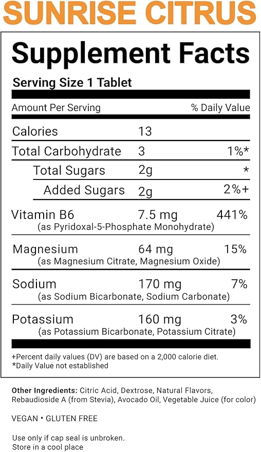 Sunrise Citrus All Natural Hydration &amp Kidney Health Supplement to Combat Calcium Oxalate Crystal Formation 80 Tablets