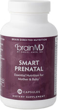 BRAINMD Dr Amen Smart Prenatal - 120 Capsules - Multivitamin for Mom &amp Baby Promotes Healthy Pregnancy &amp Growth &amp Development in Babies - Gluten-Free - 30 Servings