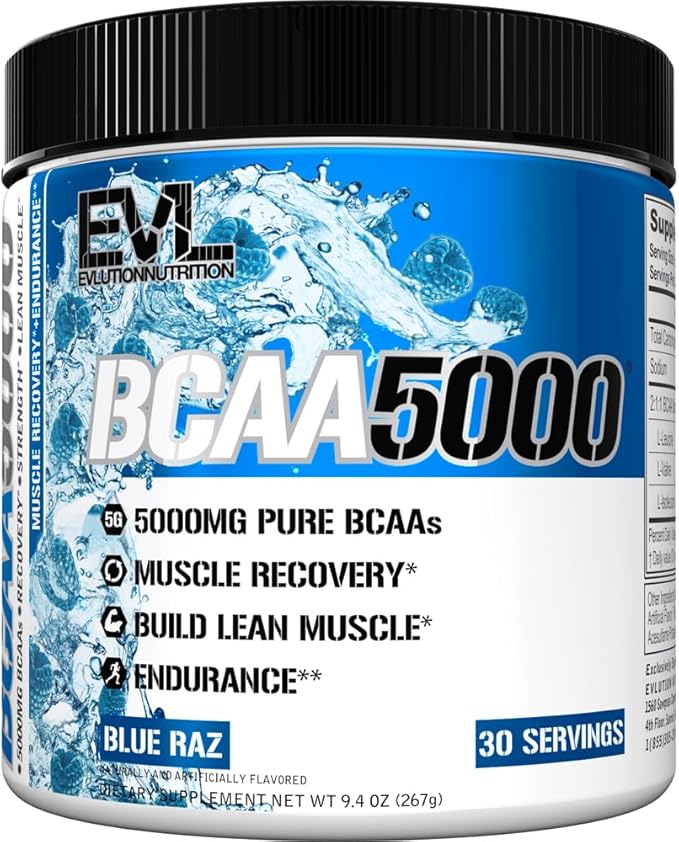 Evlution BCAAs Amino Acids Powder - BCAA Powder Supplement Post Workout Recovery Drink and Stim Free Pre Workout Energy - Branched Chain Amino Acids Supplement for Men &amp Women