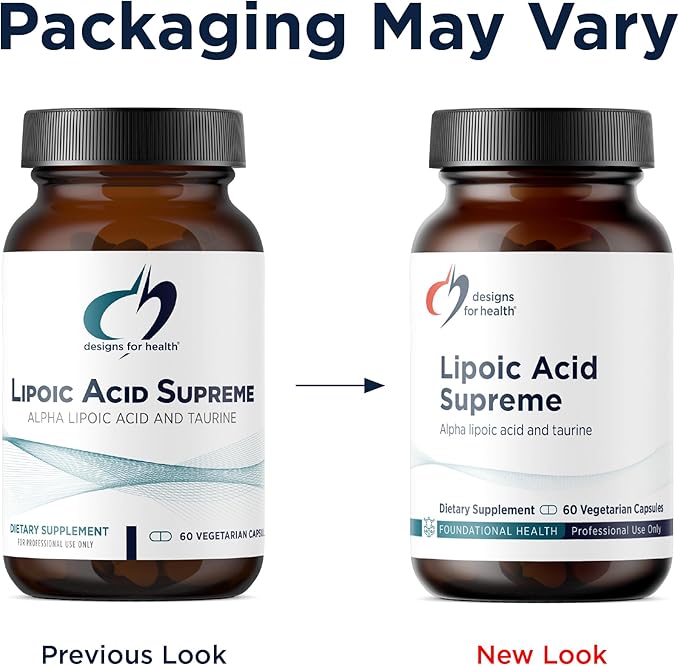 Designs for Health Lipoic Acid Supreme - 300mg Alpha Lipoic Acid with Taurine - Vegan Non-GMO ALA Supplement (60 Capsules)