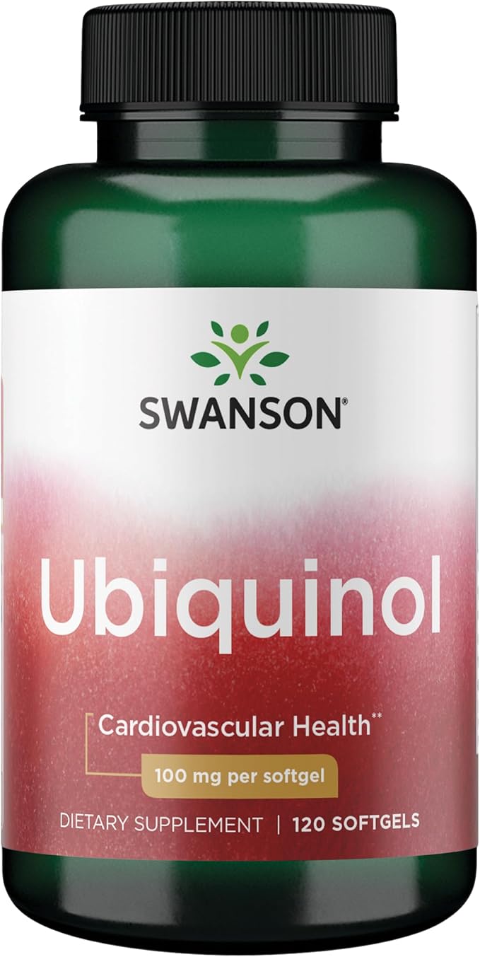 Swanson Ubiquinol - 100 mg - for Heart Health Brain Energy &amp Antioxidant Support - Aids ATP Production* - Non-GMO - 120 Softgels