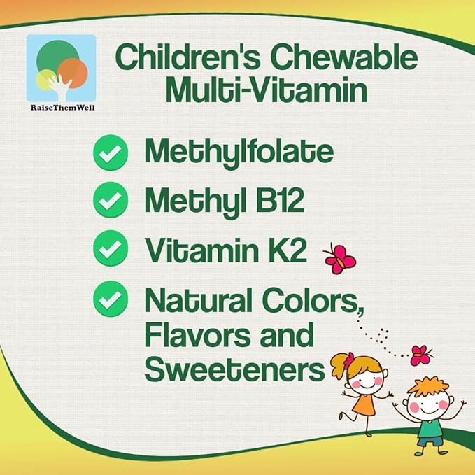 Raise Them Well Kids Vitamin C &amp Immune Support Citrus Chewables for Children Natural Immune Booster with Zinc &amp Elderberry + Kids Vitamin PDF Doctor Formulated 60 Tasty Tablets
