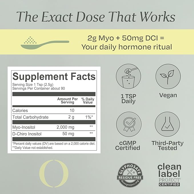 Bond Myo-Inositol &amp D-Chiro Inositol Powder – Hormone Balance Cycle Regularity &amp Ovarian Support Supplement for Women – 40:1 Ratio Formula – Vegan Sugar-Free 90 Servings