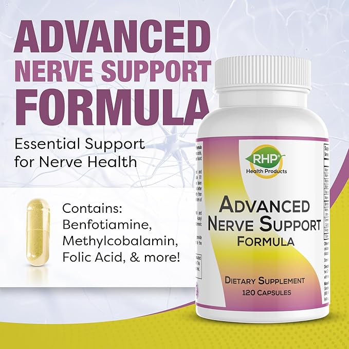 Advanced Nerve Support Formula. Peripheral Neuropathy Supplement with Alpha Lipoic Acid for Healthy Nerve Repair &amp Function. Maximum Strength Formula 120 Capsules