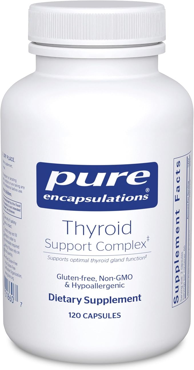 Pure Encapsulations Thyroid Support Complex - Supports Thyroid Health* - Antioxidant Infusion - with Ashwagandha &amp Iodine - Non-GMO &amp Vegetarian - 120 Capsules