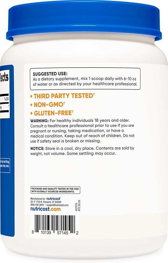 Nutricost L-Lysine Powder 1KG (2.2lbs) - Pure L-Lysine Non-GMO Gluten Free