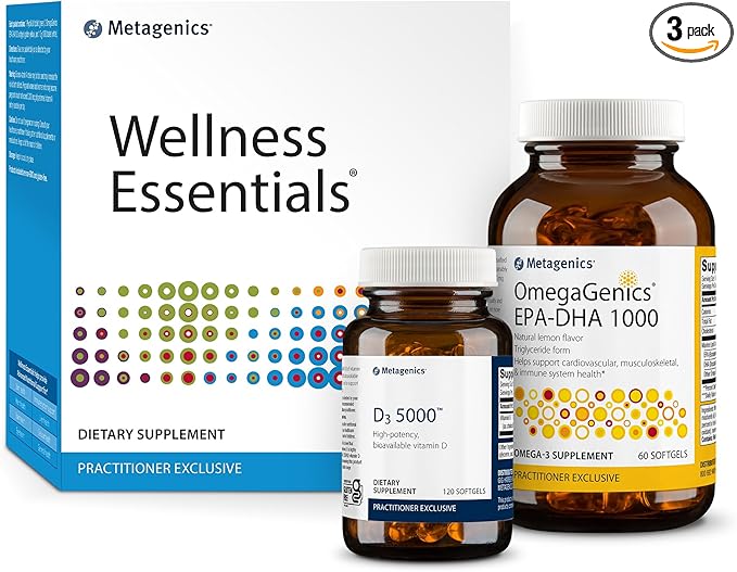 Metagenics Wellness Essentials - 30 Count OmegaGenics EPA-DHA 1000-60 Softgels and D3 5000-120 Softgels