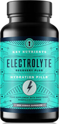 KEY NUTRIENTS Electrolyte Tablets 200 Capsules Salt for Dehydration Fasting Electrolytes- Salt Pills with Electrolytes No Sugar Gluten Free Hydration Tablets Made in USA