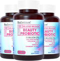 BioEmblem Beauty Probiotics for Women 35 Billion CFU 14 Strains with Biotin Collagen Prebiotics for Digestive Health Hair Skin and Nails Vaginal Probiotics Supplement Shelf Stable 90 Caps