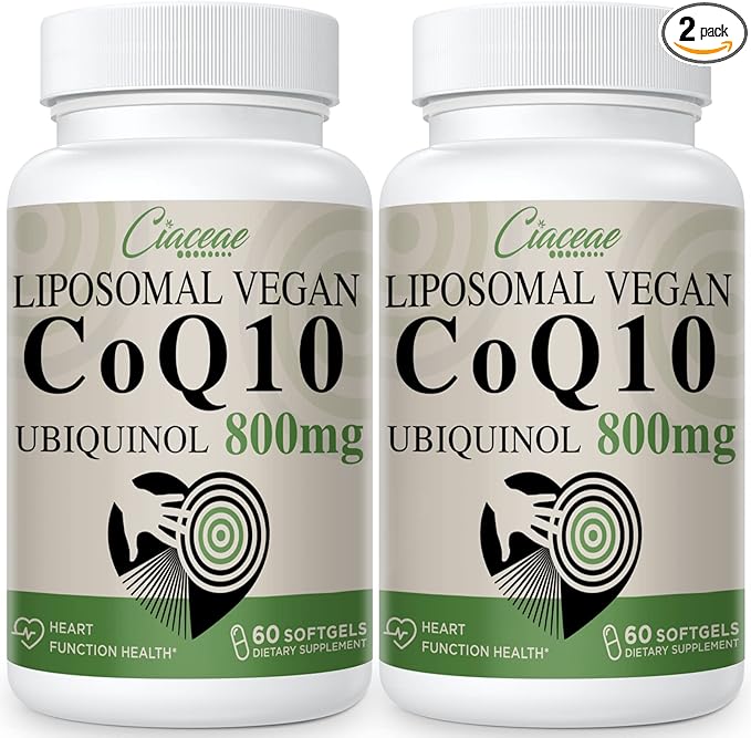 Liposomal CoQ10 800mg Ubiquinol Softgel Max Absorption Ubiquinol Coenzyme Q10 Ubiquinol CoQ10 Supplement for Antioxidant Heart Function &amp Energy Production Pure CoQ10 800mg 120 Vegan Softgels