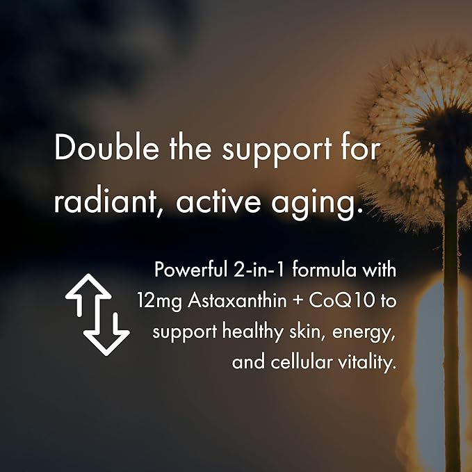 NAOMI Extra Strength Astaxanthin + CoQ10 Fat-Soluble Antioxidants Cardiovascular Support Increased Energy Immune and Cognitive Function Restore Depleted CoQ10 High Absorption 30-Day Supply