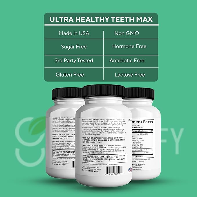 Ultra Healthy Teeth Max Probiotic Supplement 40 Billion CFU 60 Capsules Advanced Oral Health (1)