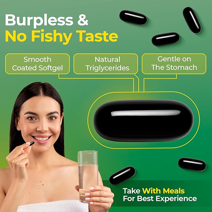 Omega 3 Fish Oil Supplementt (90 Count) Wild Caught Omega3 Fish Oil High EPA DHA Rich in Fatty Acid | Omega-3 Supplements for Women &amp Men | Purified Omega3 Fatty Acid Non-GMO Burpless Softgels