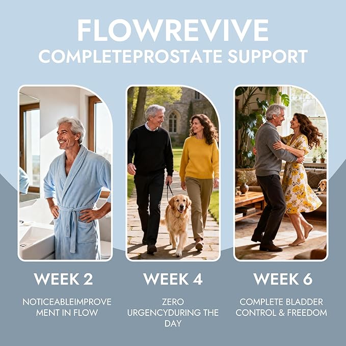 Flow Revive Prostate Support for Men - Saw Palmetto Beta-Sitosterol Pumpkin Seed Formula - 90 Capsules