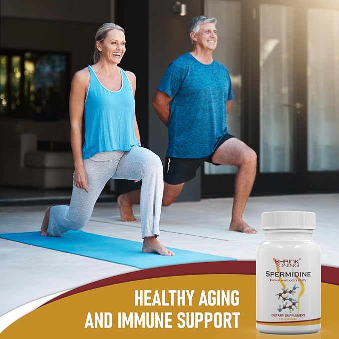 Shrink Spermidine Supplements Skin &amp Anti-Aging Support – 120 Vegan Caps 100% Natural Polyamine for Men and Women Overall Wellness – Non-GMO USA Made – with High Spermidine Zinc &amp Thiamin
