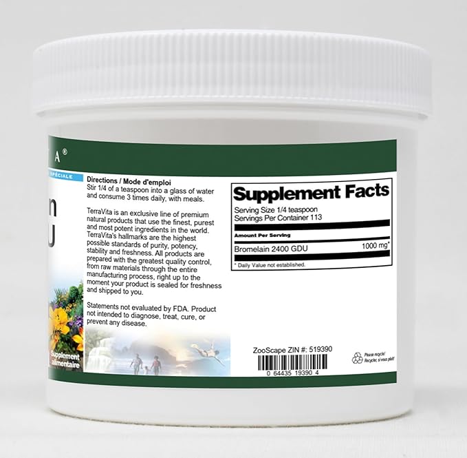 Bromelain 2400 GDU Powder (4 oz ZIN: 519390) - 3 Pack