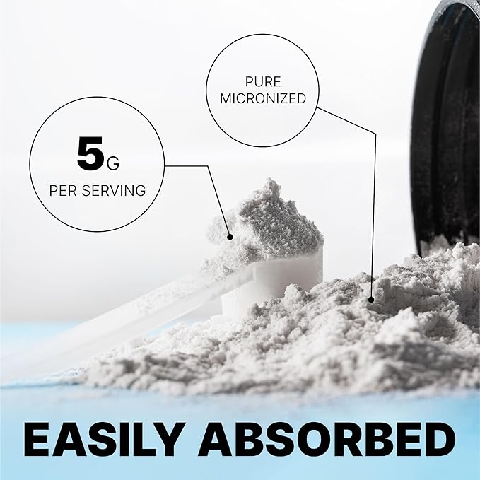 Premium Creatine Monohydrate Powder | Muscle Growth &amp Recovery | Clean Indgredients 100% Pure Micronized Powder | Keto Vegan-Friendly Non-GMO Gluten-Free | Unflavored |100 Servings
