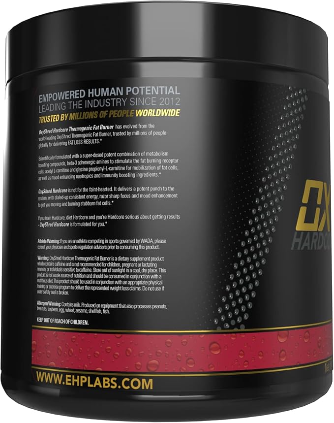 EHP Labs OxyShred Hardcore Super Dosed Pre Workout Powder - Preworkout Powder with L Glutamine &amp Acetyl L Carnitine Energy Boost Drink - 275mg of Caffeine - Cali Cola 40 Servings