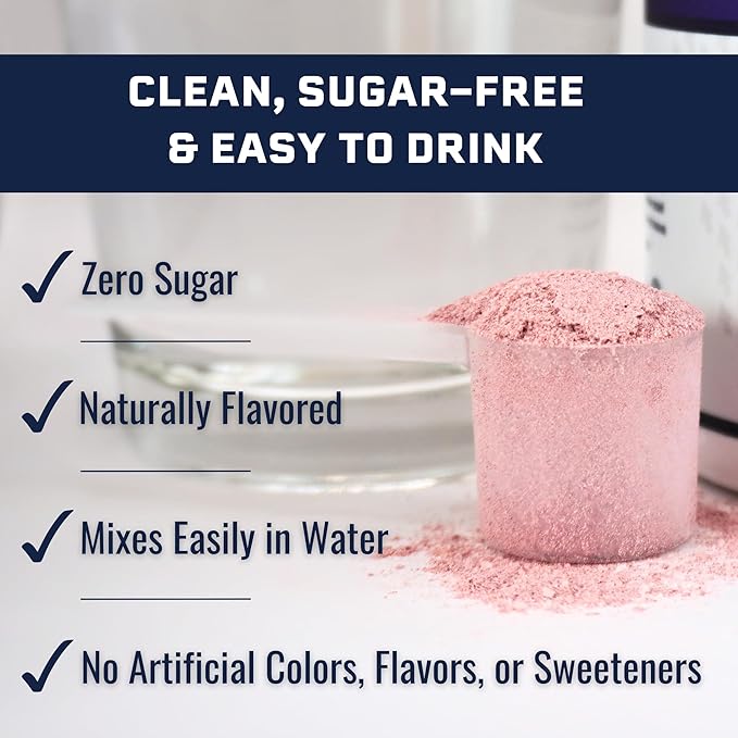 Focus &amp Energy Drink Mix Powder – Zero Sugar 100mg Caffeine + L-Theanine + L-Tyrosine Calm Nootropic Supplement for Steady Focus &amp Clean Energy – (25 Servings)