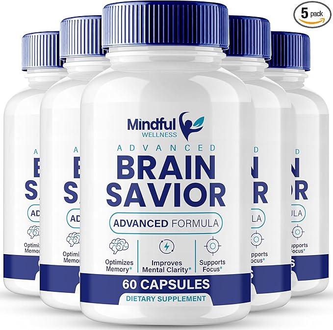 Brain Savior Brain Supplements for Memory and Focus Capsules BrainSavior Advanced Formula Brain Health Support - Maximum Strength Nootropics Brain-Savior All Natural Support Reviews (5 Pack)