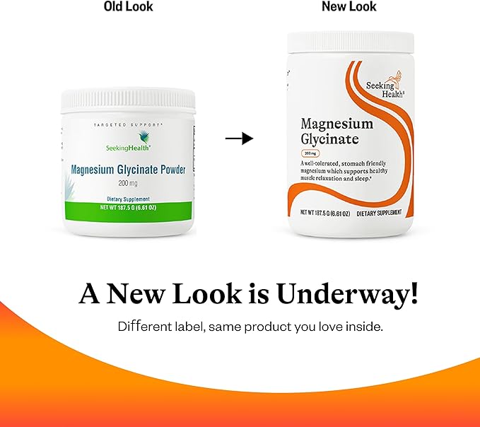Seeking Health Magnesium Glycinate Powder 200 mg per Serving Bioavailable Bisglycinate Chelate Support Sleep and Relaxation Natural Energy Vegetarian (75 Servings)