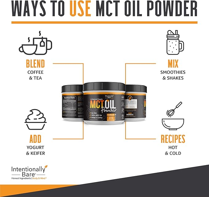 Intentionally Bare MCT Oil Powder (50 Servings) and MCT Oil Capsules Bundle