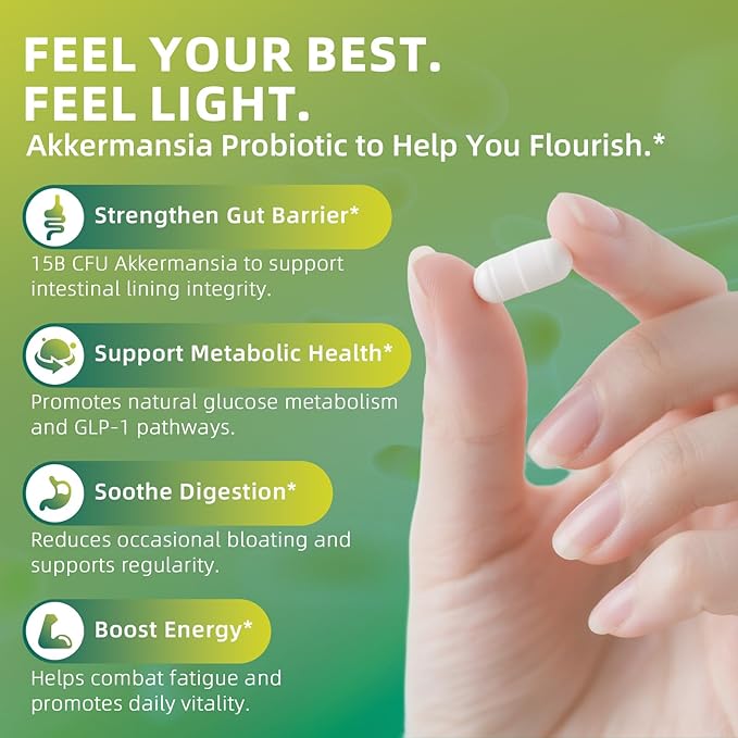GREENPEOPLE Akkermansia Probiotics 15B CFU for Gut Function 120CT Probiotics Supplement with Ceylon Cinnamon Turmeric | Digestive Health &amp Metabolic Support | Women &amp Man | Vegan &amp Glute