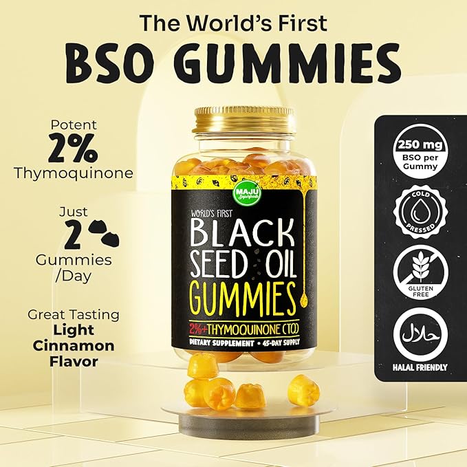 Maju Superfoods Black Seed Oil Gummies and Sea Moss Capsules Bundle
