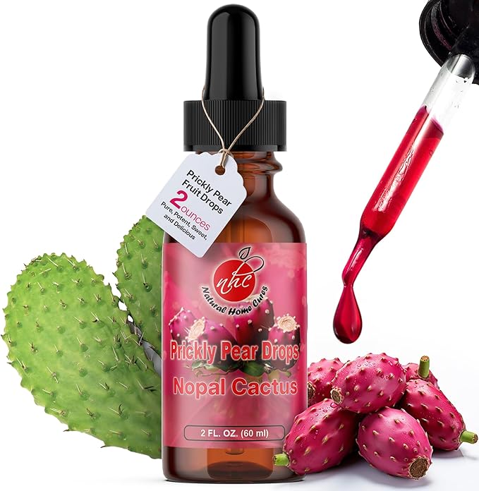 Prickly Pear Drops Concentrated Nopal Cactus Fruit Liquid Supplement with Vitamin B12 Antioxidants Betalains Vitamins &amp Trace Minerals 2 Fl Oz (Pack of 1)