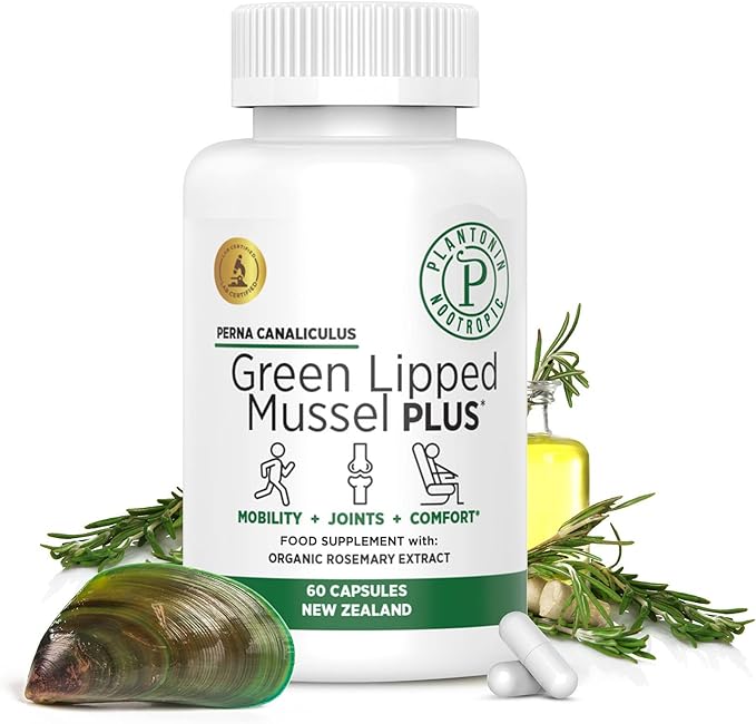 New Zealand - Green Lipped Mussel for Humans - Dried Freeze Perna Canaliculus with Omega 3 - Support Joint Mobility &amp Circulation - Non GMO &amp Gluten – 60 Capsules