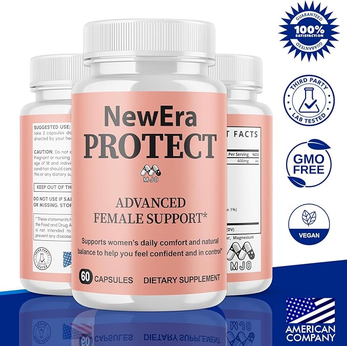 New Era Protect Capsules Official Newera Protect Pills for Women with All Natural Ingredients Advanced Formula New EraProtect Womens Health and Wellness Support Vitamin Supplement (60 Capsules)
