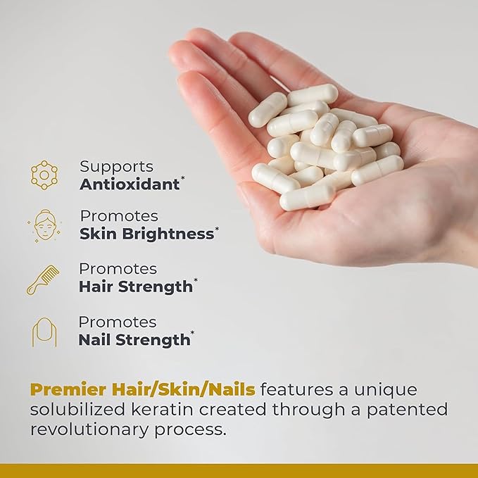 Premier Research Labs Premier Hair/Skin/Nails - Hair Growth Supplement for Women &amp Men with Keratin Vitamins for Hair Growth Beauty from Within for Hair Skin and Nails - 60 Vegetarian Capsules