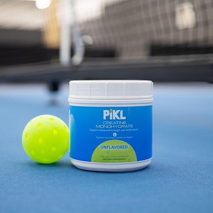PiKL Creatine Monohydrate Powder | Micronized &amp Unflavored | 5g Scoop | 100 Servings | Clean Creatine for Strength | Workout Supplement for Pickleball Players