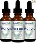 Research Verified 100% MCT Oil - 2 Fl. Oz. - 3 Bottles - Vegan Friendly