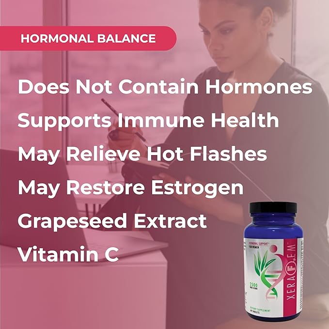Youngevity XeraFem – Hormonal Support for Women with Vitamins Minerals Maca Root and Grapeseed Extract – Supports Hormonal Balance and Immune Health – 60 Tablets