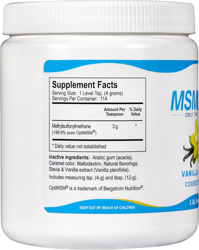 KALA HEALTH MSMPure Vanilla Flavored Coarse Flakes 1lb and Muscle &amp Joint Cream 2oz Bundle